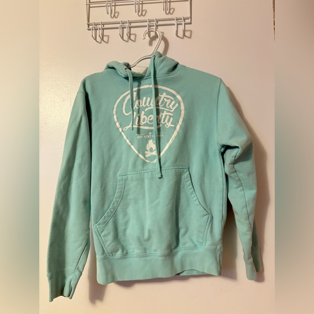 Country Liberty Teal Hoodie extra small